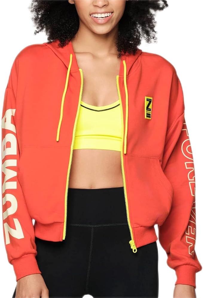 【ZUMBA 】フード付きクロップド丈半袖フーディ Zumba Explore High Neck Half Zip Crop Pullover – Zumba Wear